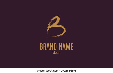 Golden Rough Letter B Elegant Logo Stock Vector (Royalty Free ...