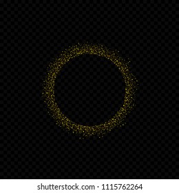 Golden round abstract flying confetti shape. Holiday concept, Vector illustration