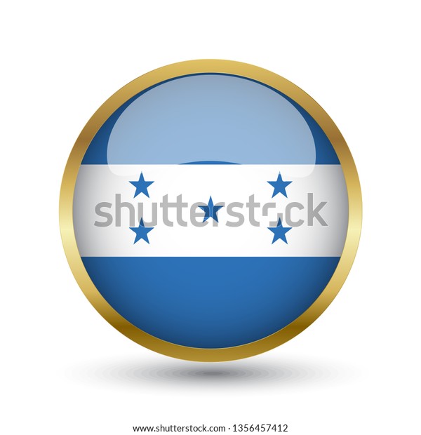 Golden Round Button National Flag Hondoras Stock Vector (Royalty Free ...