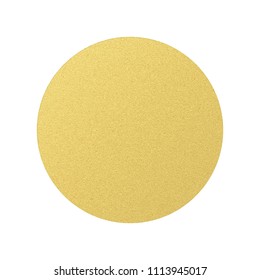 Golden round circle label with volume structure. Isolated object on transparent background. EPS 10