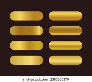Golden round CTA buttons set.