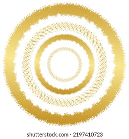 cercles de cadre rond doré avec arêtes fractionnées logo circulaire motif noir et blanc arrondi divers