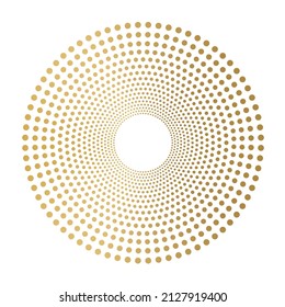 golden round frame made of dots- vector illustration