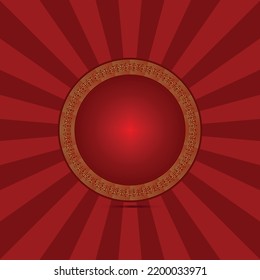 marco redondo dorado con fondo rojo