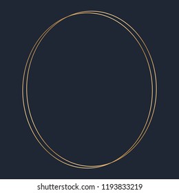 Golden round frame template vector
