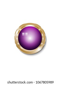 Golden round icon