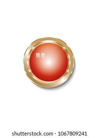 Golden round icon