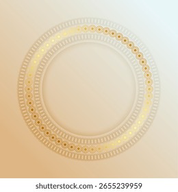 Diseño de marco de encaje redondo dorado con Imagen y Vector de espacio de texto