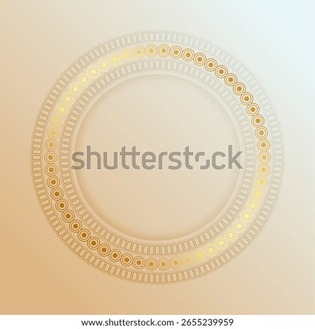 golden round lacy frame design with image and text space vector