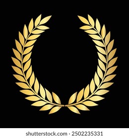 A Golden Round Laurel Wreath