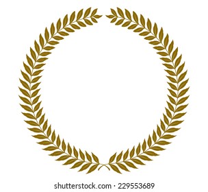 golden round  laurel wreaths. Vector format, fully editable, you can change form and color