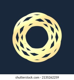 golden round pattern on blue background