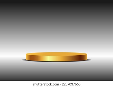 golden round podium vector background