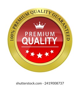 Golden Round Premium label and badge on white background