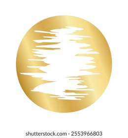 Golden round scratch card surface with scraped texture. Gold scratchcard, lotto, money prize or sale coupon template in circle shape isolated on white background. Vector illustration.