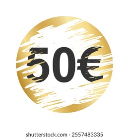 Golden round scratch card surface with scraped texture and money winning text. Winner lottery, sale coupon, jackpot scratchcard template. Vector illustration.