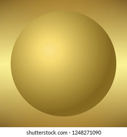 golden round sphere shape on the golden background.