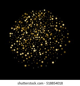 Golden round stars background template. Halftone circle vector illustration. Good for luxury poster banner advertising design.