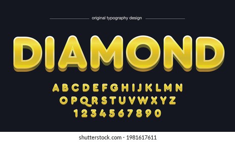 Golden Rounded 3D Metallic Artistic Font Typography