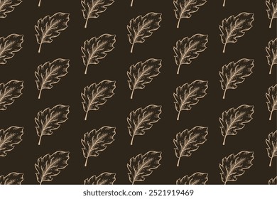 Golden royal color leaf seamless pattern. Leaf pattern for textile and paper print.