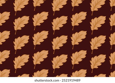 Golden royal color leaf seamless pattern. Leaf pattern for textile and paper print.