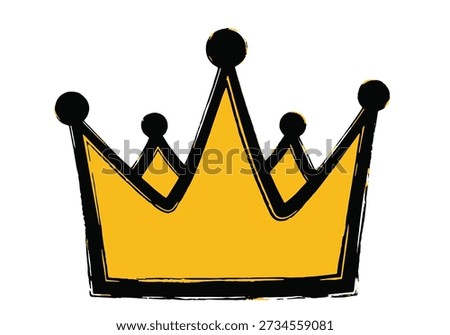 Golden Royal Crown Vector Illustration. Shiny King Headwear Symbolizing Power and Monarchy, Isolated on White.