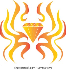 Golden Royal Diamond Logo Vector icon art illustration design.