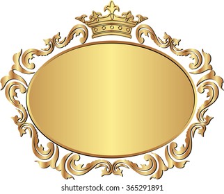 Golden Royal Frame Crown Stock Vector Royalty Free 365291891 