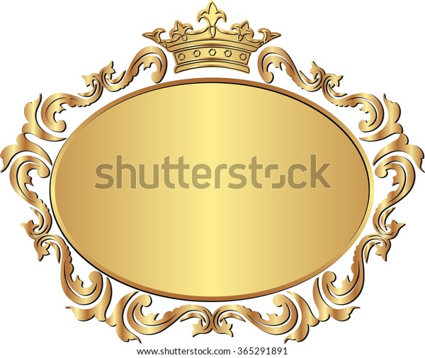 Golden Royal Frame Crown Stock Vector (Royalty Free) 365291891