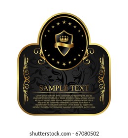 Golden royal label for design packing - vector