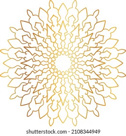 Golden and royal mandala art design, wedding, invitation, vintage, ornaments, circle, frame