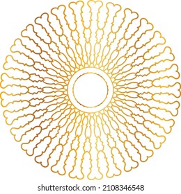 Golden and royal mandala art design, wedding, invitation, vintage, ornaments, circle, frame