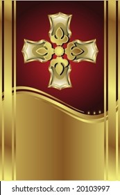 Golden royal medallion with floral elements