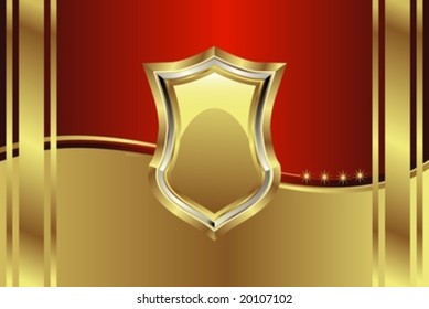 Golden royal medallion with floral elements