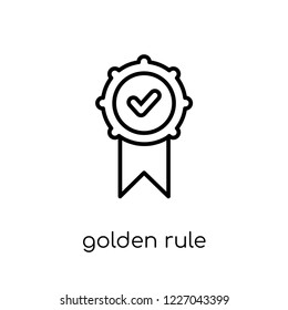 Golden Rule Icon. Trendy Modern Flat Linear Vector Golden Rule Icon On White Background From Thin Line Business Collection, Editable Outline Stroke Vector Illustration