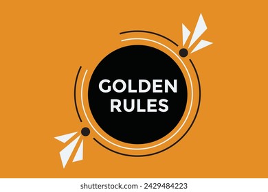Golden rules button web banner templates. Vector Illustration