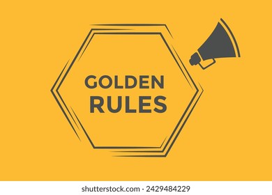 Golden rules button web banner templates. Vector Illustration