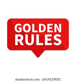 Golden Rules In Red Rectangle Shape For Important Rule Detail Information Announcement
