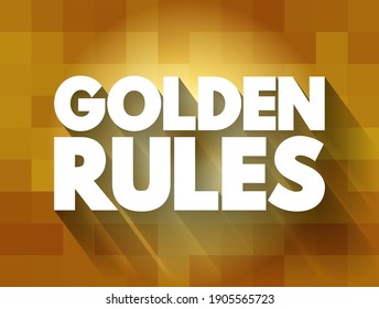 Golden Rules Text Quote Concept Background Stock Vector (Royalty Free ...