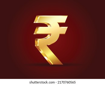 Golden Rupee Currency symbol  golden Indian rupee 