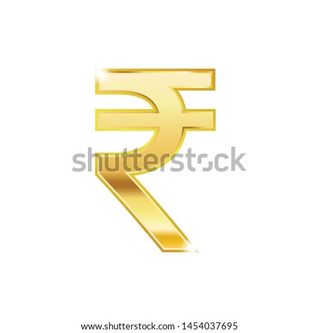 Golden Rupee symbol isolated web vector icon. Rupee trendy 3d style vector icon. Golden Rupee currency sign
