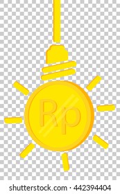 Golden Rupiah Coin, Illustration for Idea to make money or to increase income
