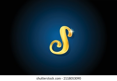 golden golden S alphabet letter logo icon design. Creative luxury template for business and company