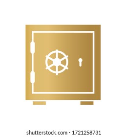 Icono seguro dorado- ilustración vectorial