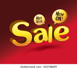 Golden Sale concept vector banner.