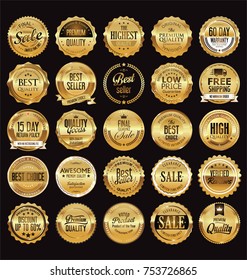 Golden Sale Frame Badge And Label Vector Collection
