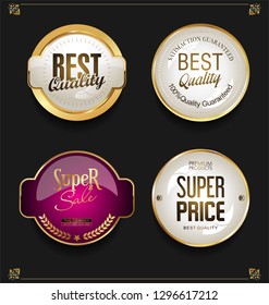 Golden sale labels retro vintage design collection