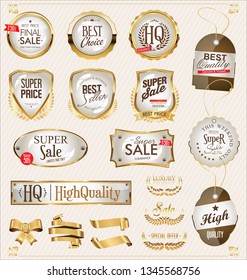 Golden sale labels retro vintage design collection