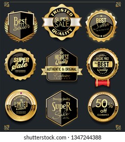 Golden sale labels retro vintage design collection