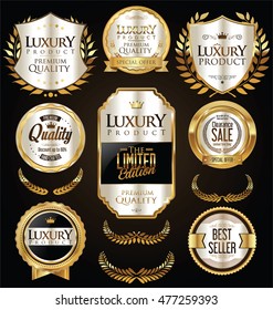 Golden sale labels retro vintage design collection 